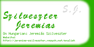 szilveszter jeremias business card