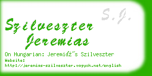 szilveszter jeremias business card
